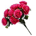 thumbnail image 2 of Wosthever Ramo de flores artificiales de rosas de seda, 12 cabezas, decoración para fiesta en casa y boda Flores artificiales Rosa roja, 2 of 6