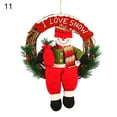 thumbnail image 7 of Bluelans Santa Claus Snowman Wood Rattan Floral Hoop Pendant Christmas Home Door Decor, 7 of 7