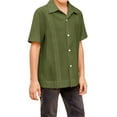 thumbnail image 3 of Boys Short Sleeve Turn-Down Collar Tops Casual Buttons Blouse, 3 of 5