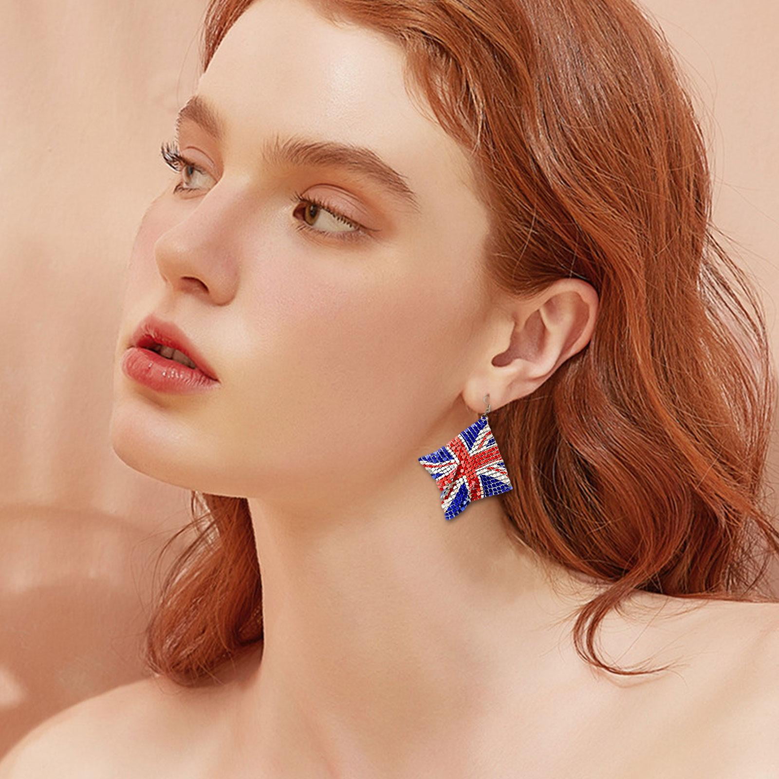 Colorful British Flag Earrings Diy Craft Jewelry Making Accessories T4B0