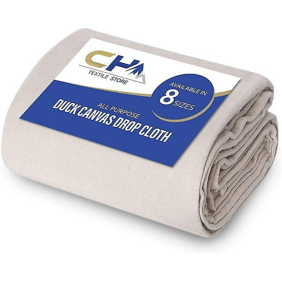 Canvas Drop Cloth For Painting (size 4 X 15 Feet - Pack Of 1) - Pure Cotton Painters Drop Cloth For Painting, Furniture & Floor Protection - All Purpo