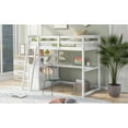 thumbnail image 4 of Twin Size Loft Bed with Desk and Shelves, Cosymart Two Built-in Drawers, White, 4 of 9