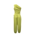 thumbnail image 5 of Khunlpohl Womens 2 Piece Sets One Shoulder Sleeveless Pleated Tops and Elastic Waisted Tapered Loose Pants Fashion Casual Beach Vacation Set, 5 of 6