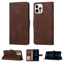 iPhone 12 Case, iPhone 12 Pro Wallet Case, Luxury RFID Blocking Card Holder Slot, Stand Premium PU Leather & Soft TPU Back Shockproof Flip Folio Book Magnetic Cover For iPhone 12 Pro / 12 6.1",Coffee