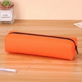 thumbnail image 4 of Lksixu Small Pencil Case, Solid Color Pencil Pouch with Smooth Zipper, Simple Stationery Organizer, Compact Pen Holder Portable Travel Cosmetic Makeup Bag, Orange, 4 of 9