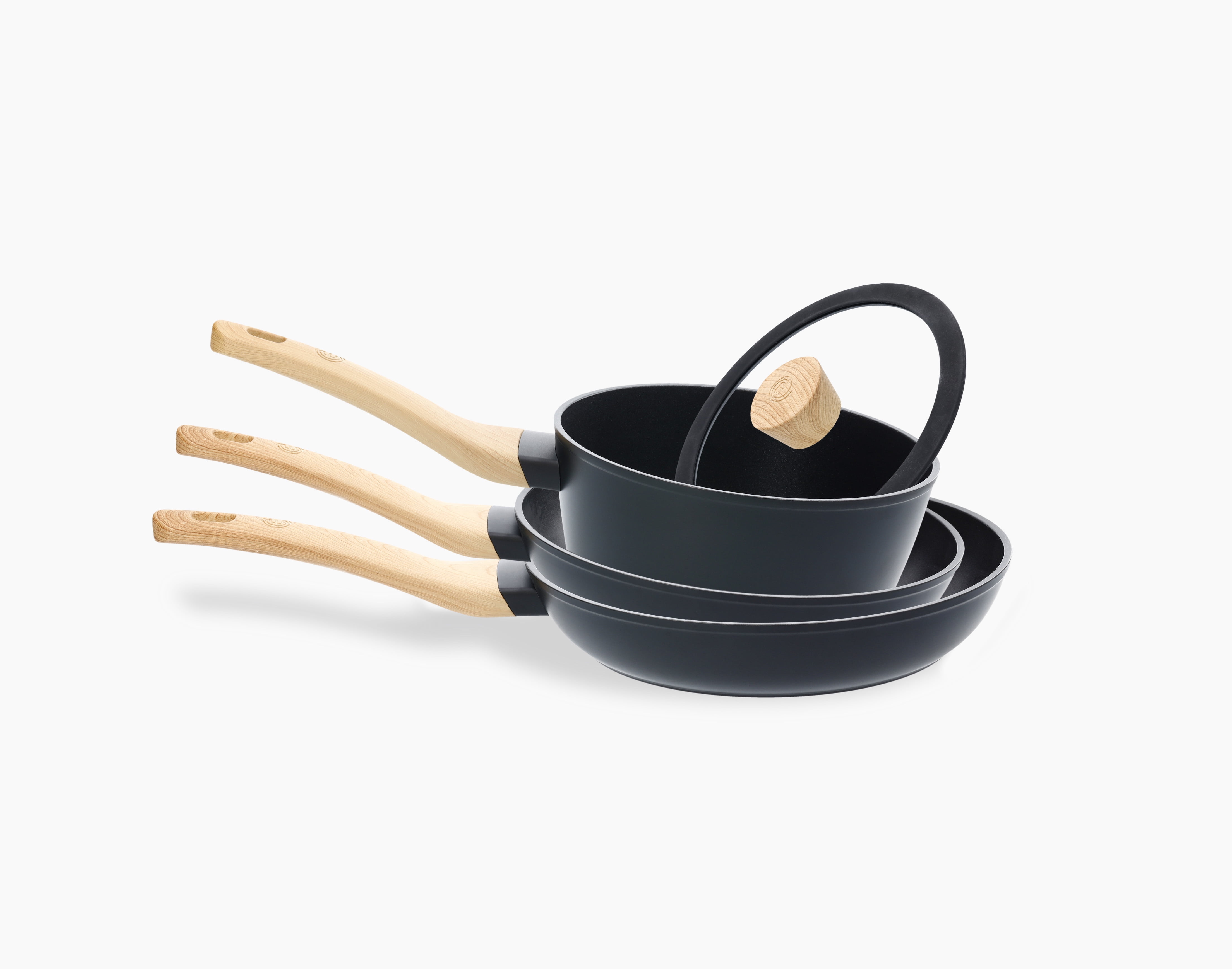 MasterChef 4 Piece Cookware Set, Sauce Pan with Lid and 2 Frying Pans