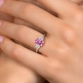 thumbnail image 4 of Gem Stone King 925 Silver and 10K Yellow Gold Pink Moissanite and White Topaz Engagement Ring for Women | 2.66 Cttw | Oval 9X7MM | Gemstone Birthstone | Size 7, 4 of 6