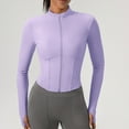 thumbnail image 3 of DAFPZW Womens Zip Up Workout Jakcets Lightweight Slim Fit Running Athletic Jackets with Thumb Holes, 3 of 8