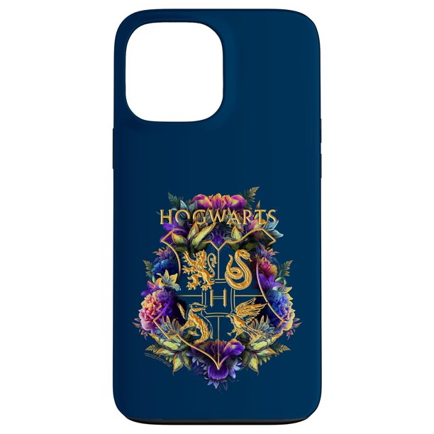 Funda para iPhone 13 Pro Harry Potter Hogwarts con escudo floral