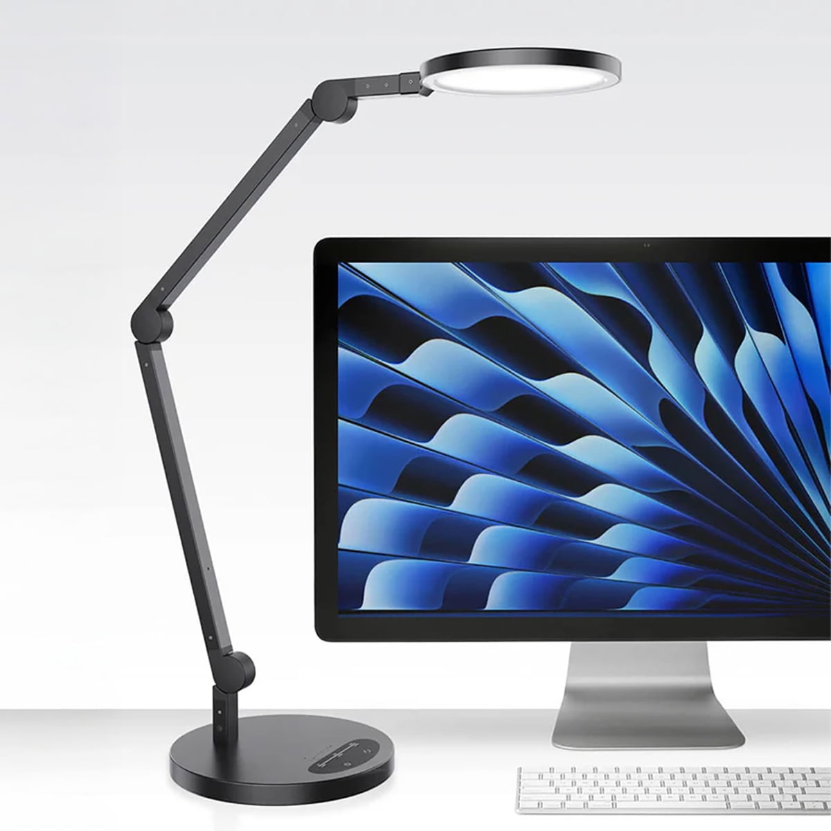 Lume Cube Edge Light 2.0 Bi-Color LED Desk Lamp with Electronic Base, Black