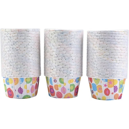 100Pcs Mini Cupcake Liners White Cupcake Cases for Baking Paper Round Cake Baking Cups Muffin Cases Home Party Wedding (rainbow dots)