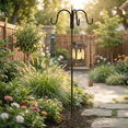 thumbnail image 2 of 76 Inch Three Shepherd Hooks for Outdoor,Bird Feeder Pole with 5 Prong Base, Adjustable Shepard Hooks for Hanging Plant, Solar Lanterns, Wind Chimes, 1 Pack, 2 of 6