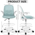 thumbnail image 6 of Coolhut Drafting Chair, Tall Office Chair Standing Desk Chair, Office Drafting Chair with Lumbar Support and Adjustable Footrest Ring, 300lbs, Light Blue, 6 of 7