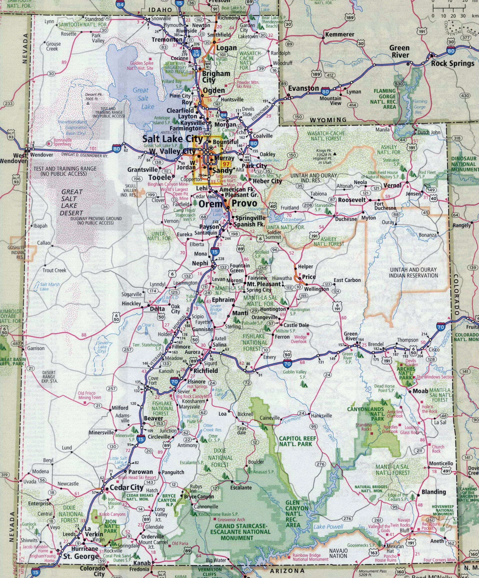 Utah Printable Map Utah Printable Map
