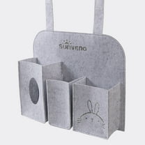 Sunveno Hanging Car Seat Organizer for Front or Rear Seat Storage for Kids, Travel Essentials, Grey