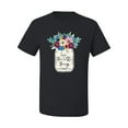 thumbnail image 2 of Wild Bobby, Love The Little Things Artsy Jar with Flowers Pop Culture Men's Graphic T-Shirt, Black, Small, 2 of 3