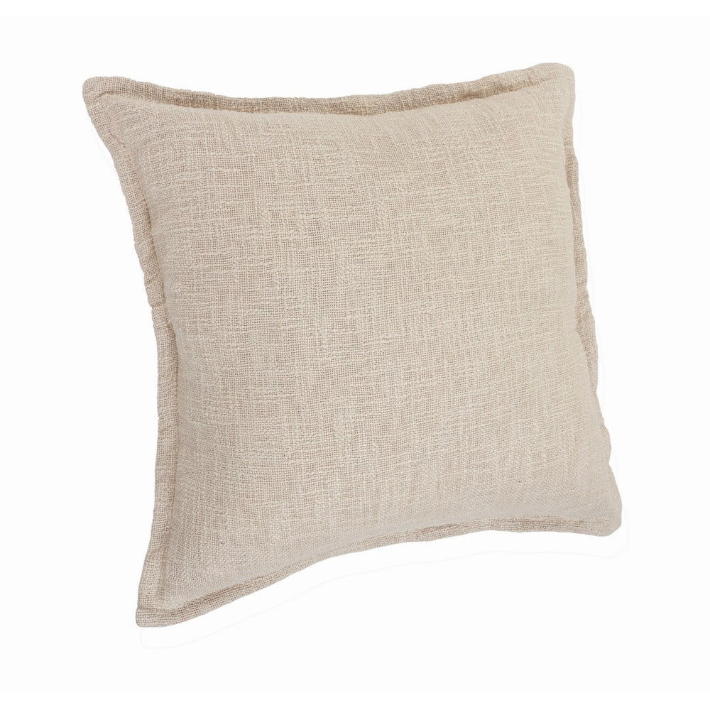 Ox Bay Bennett Set of 2 Beige 20" x 20" Cotton Adult Decorative Feather Filled Pillow Set