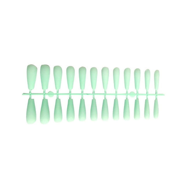 tredstone False Nail Tips Shiny Color Super Coffin Manicure Tools Press Lady Detachable DIY Accessories Artificial Fingernails Mint Green