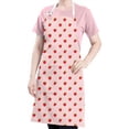 thumbnail image 5 of Red Strawberry Plants Pink Pattern Apron-Garden Aprons for Women with Pockets-Cotton Linen Waterproof Kitchen Cooking Gardening Aprons Adjustable for Kitchen,Cooking,BBQ and Salon 33x27 Inch, 5 of 7