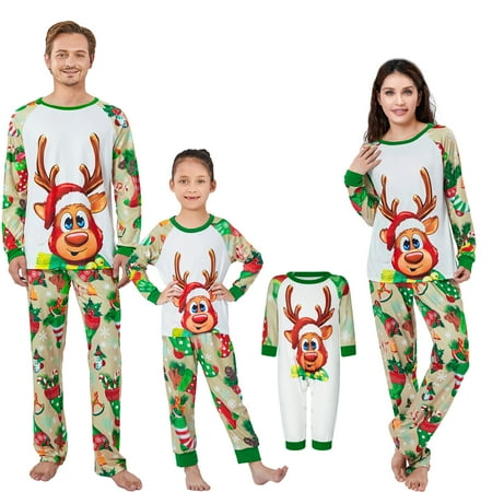 

JBEELATE Christmas Pajamas for Family Matching Sets Xmas Holidays Sleepwear Christmas PJs for Adults Men Women Baby Kids