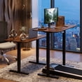 thumbnail image 2 of 48" Ergonomic Electric Standing Desk with 3 Memory Settings & Hanging Hooks, Adjustable Height Stand up Desk with T-Shaped Metal Bracket, Rustic Brown, 2 of 10