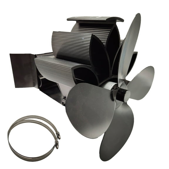 4 Blades Stove Fan on Chimney for Wood for Quiet Friendly Larger Flow Home
