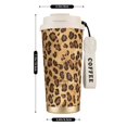 thumbnail image 3 of Stainless Steel Coffee Cup 7.7×2.6×3.5in Tapered Design Nylon Woven Wrist Strap Portable Durable Cup Bottom With Non-Slip Sticker Leopard Skin Print Style Firebrick_4, 3 of 8