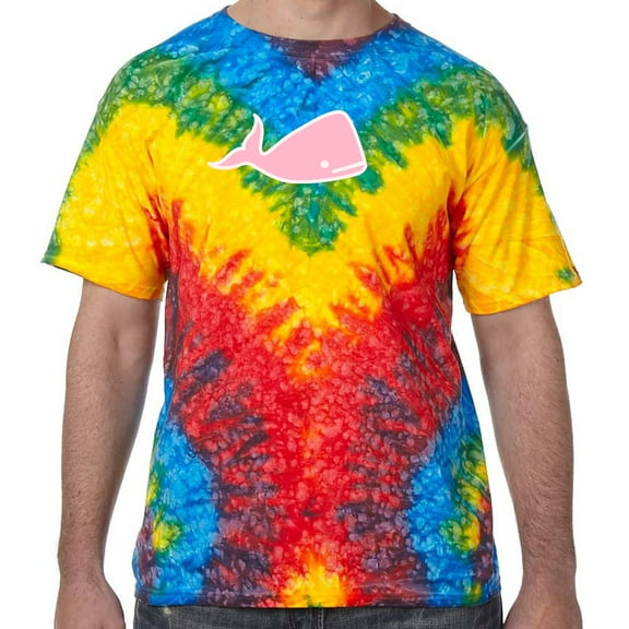 Pink Whale Tie Dye Tee Shirt - Woodstock, Large Kids (14-16)