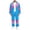 Blue, variant on Men Retro Track Suit Zip Jacket Jogger Pants Throwback Party Daily Outfit Color Block 2-Piece