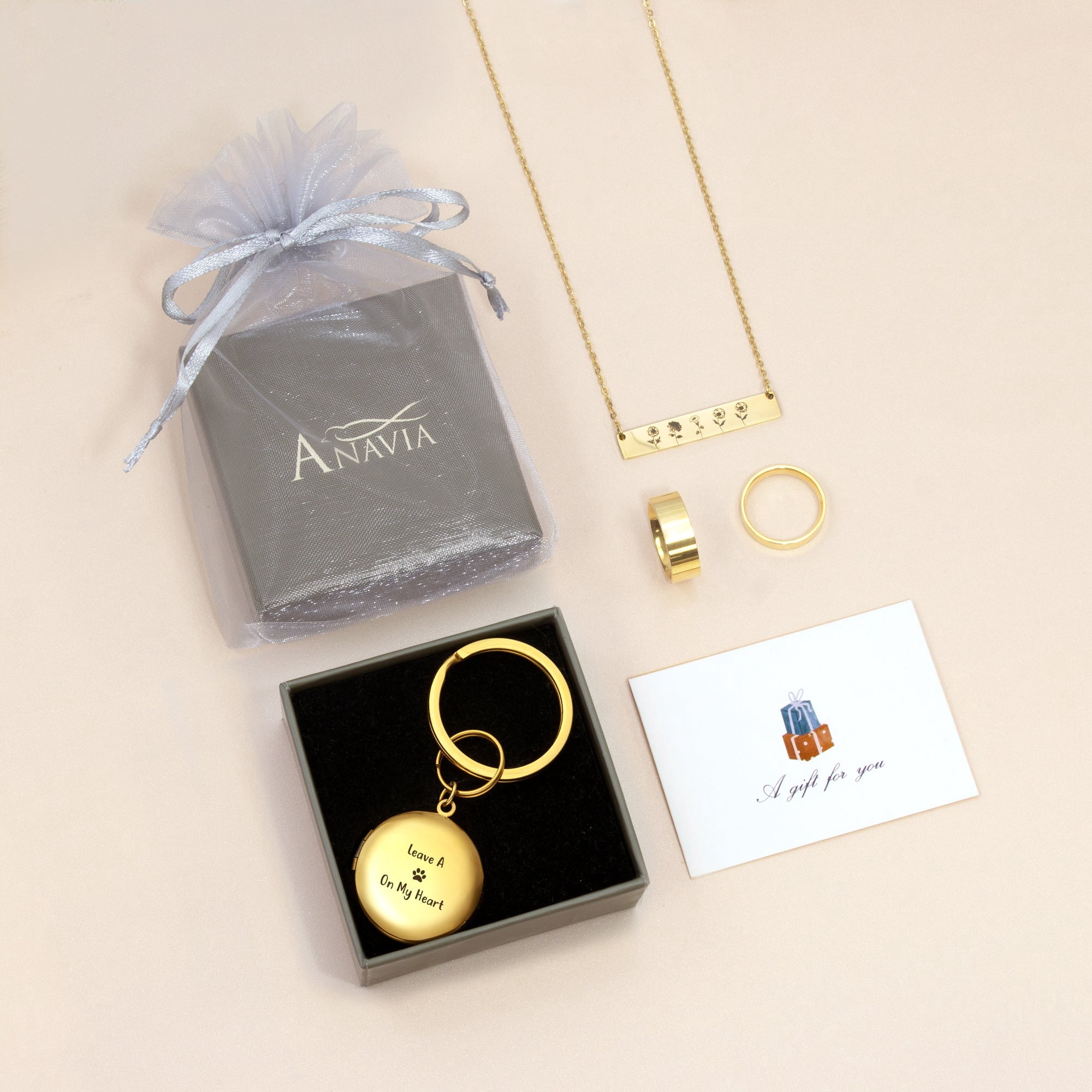 Anavia Personalized Master Custom Photo Locket Keychain That Holds Pictures Engraved Stainless Steel Photo Text Keychain for Women Mother’s Day Birthday