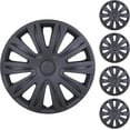 thumbnail image 1 of 4-Pack 17 Inch Matte Black Wheel Covers, Snap-On Hub Caps for Most 17" Steel Wheels, 1 of 1
