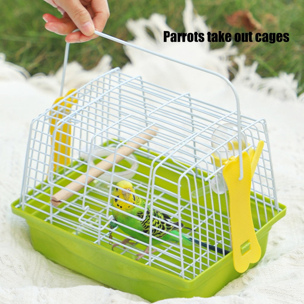 Iron Wire Travel Use Bird Cage With Perch And Easy Maintenance Design For Small Birds