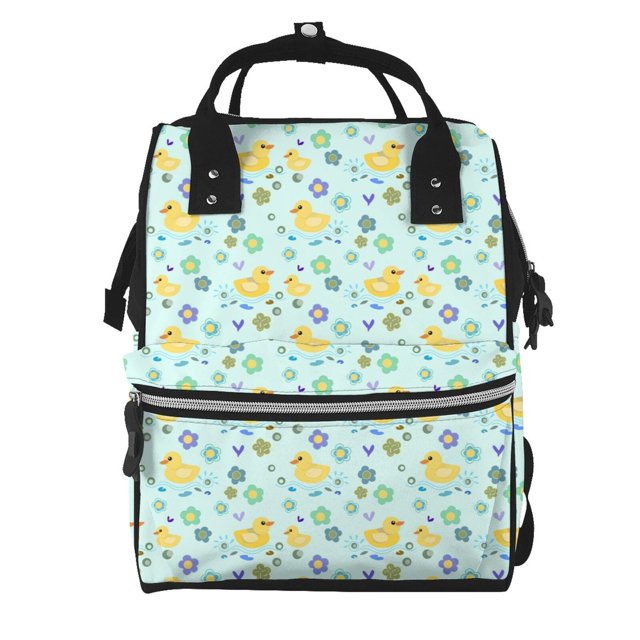 Easygdp Duck Cartoon para Bolsa de Bebé de Gran Capacidad con Múltiples Bolsillos, Bolsa de Pañales para Padres, Bolsa de Viaje Organizada y Elegante