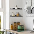 thumbnail image 2 of Adhesive Small Shelf for Wall - No Drill Black Metal Shelves with Lip Set of 2 Narrow Short Size - Wall Mount Storage Floating Display Rack for Kitchen Bathroom Dorm Apartment Office, 2 of 5