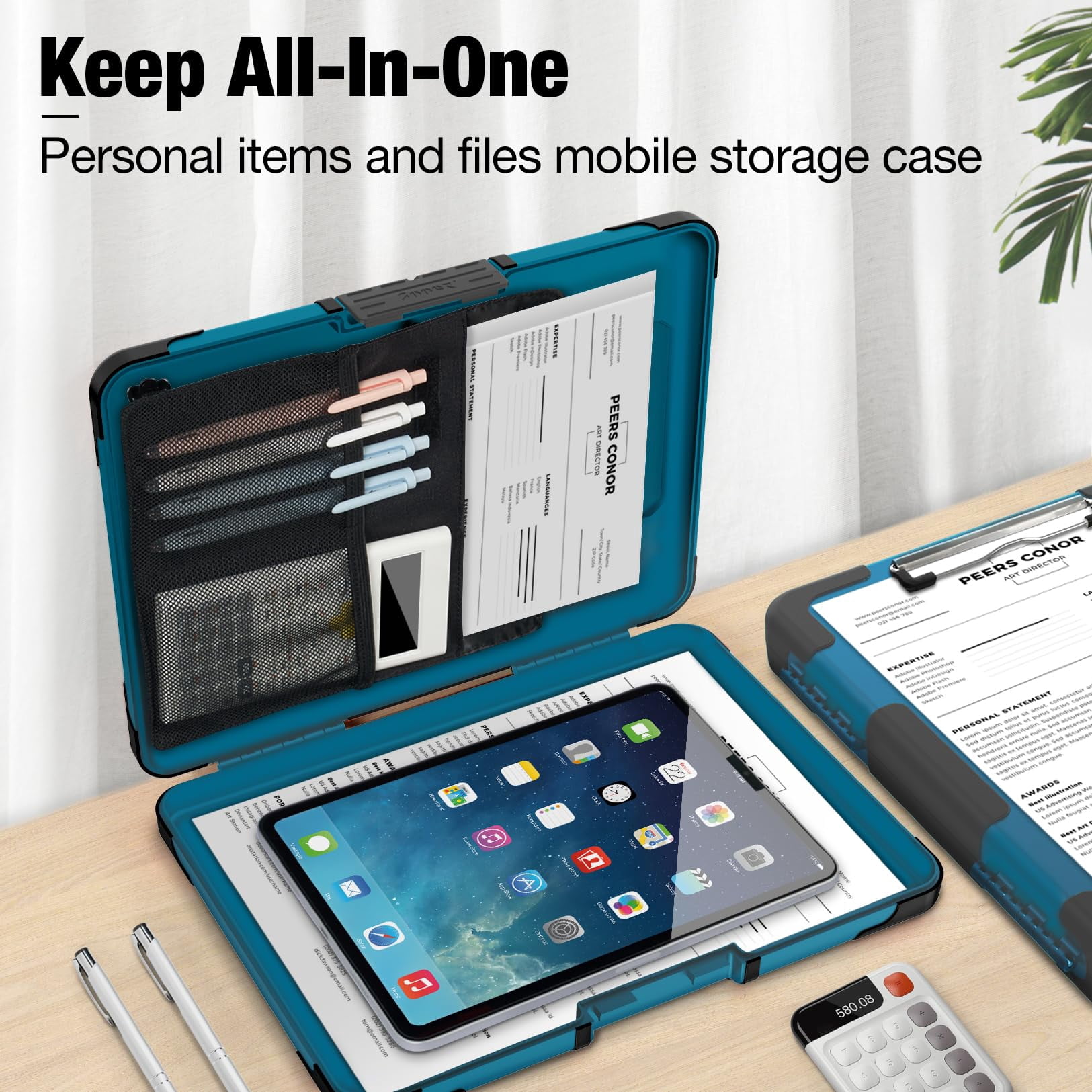 Toughest Clipboard With Storage  Internal Pen Pouch Included Letter/ A4 Size Shockproof Heavy Duty Plastic Clip Boards 8.5x11" High Capacity Clipboards Box Case For Contractor Trucker Driver