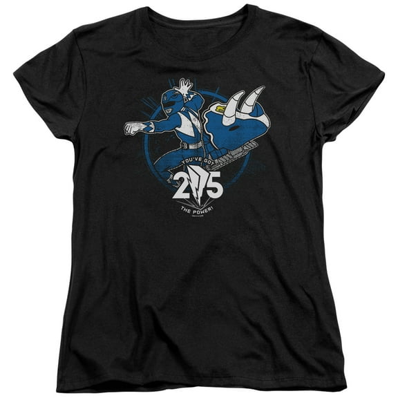 Power Rangers Blue 25 Women's T-Shirt Black