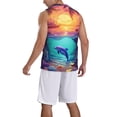 thumbnail image 2 of Sikiie Hawaiian Island Dolphin Basketball Jersey Reversible Men's Mesh Athletic Sports Shirts Training Practice S-4XL3X-Large, 2 of 6
