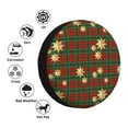 thumbnail image 4 of Wukai Checkered With Golden Stars Print Spare Tire Cover for RV Trailer,Waterproof PVC Faux Leather Wheel Cover Fit for Truck,Trailer,RV,SUV,Camper and Most Vehicle-15 inch, 4 of 6