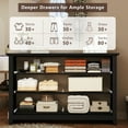 thumbnail image 2 of Black Dresser 6 Drawer Dresser Modern Wooden Chest of Drawers for Living Room Hallway Entryway Cloakroom Dressing Room 47"L x 17"W x 33"H, 2 of 6