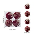 thumbnail image 3 of Bolas navideñas flocadas de terciopelo de 8 cm, paquete de 4, rojas, para árbol de Navidad | Colgantes ligeros para decoración navideña en casa, oficina, escuela, fiestas, bodas, 3 of 6