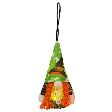 

Egmy Halloween Decorations with Lights Faceless Old Man Dwarf Trinkets Ghost Festival Night Light Luminous Pendant green One Size