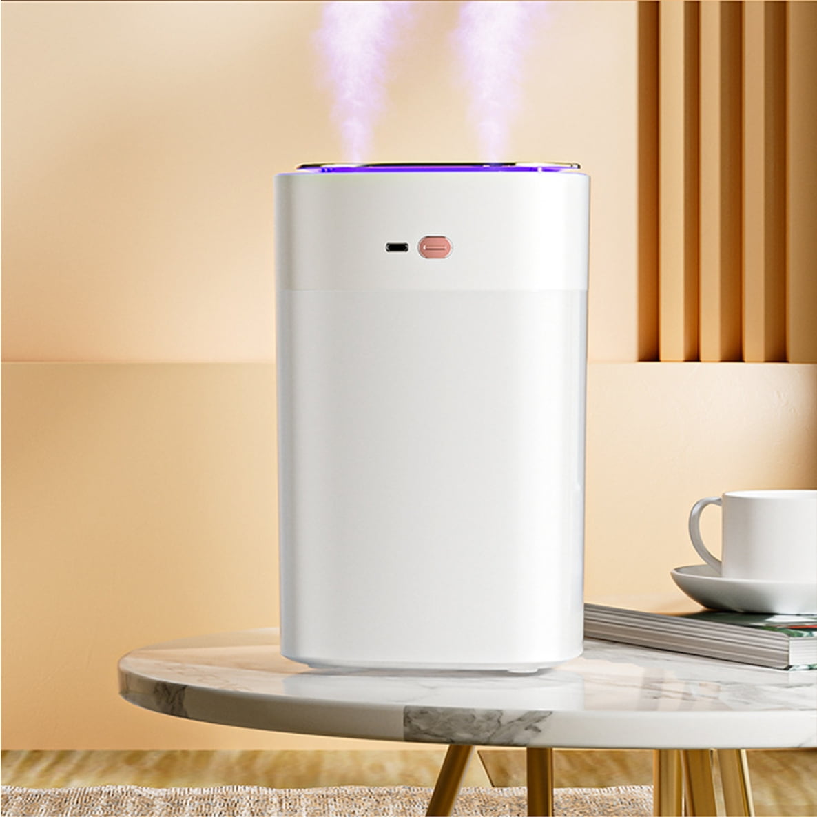 Portable Mini Humidifier, 1300ml Small Cool Mist Humidifier, USB Personal Desktop Humidifier for Baby Bedroom Travel Office Home, Auto Shut-Off, 2 Mist Modes, Super Quiet, White