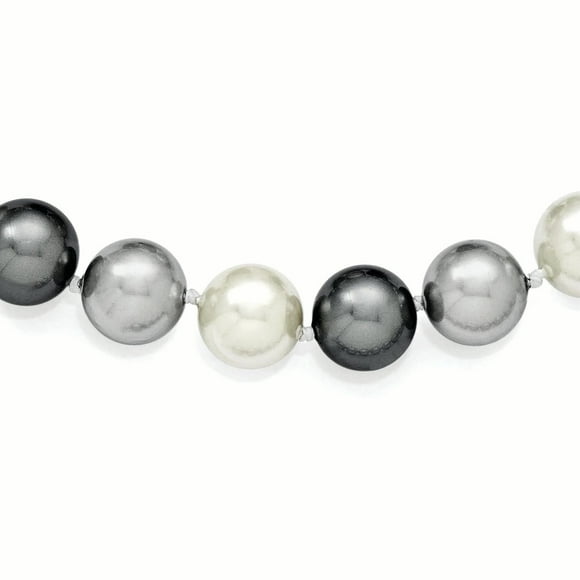 Sterling S Majestik Rh-pl 12-13mm Multicolor Imitat Shell Pearl Necklace 18 Inch