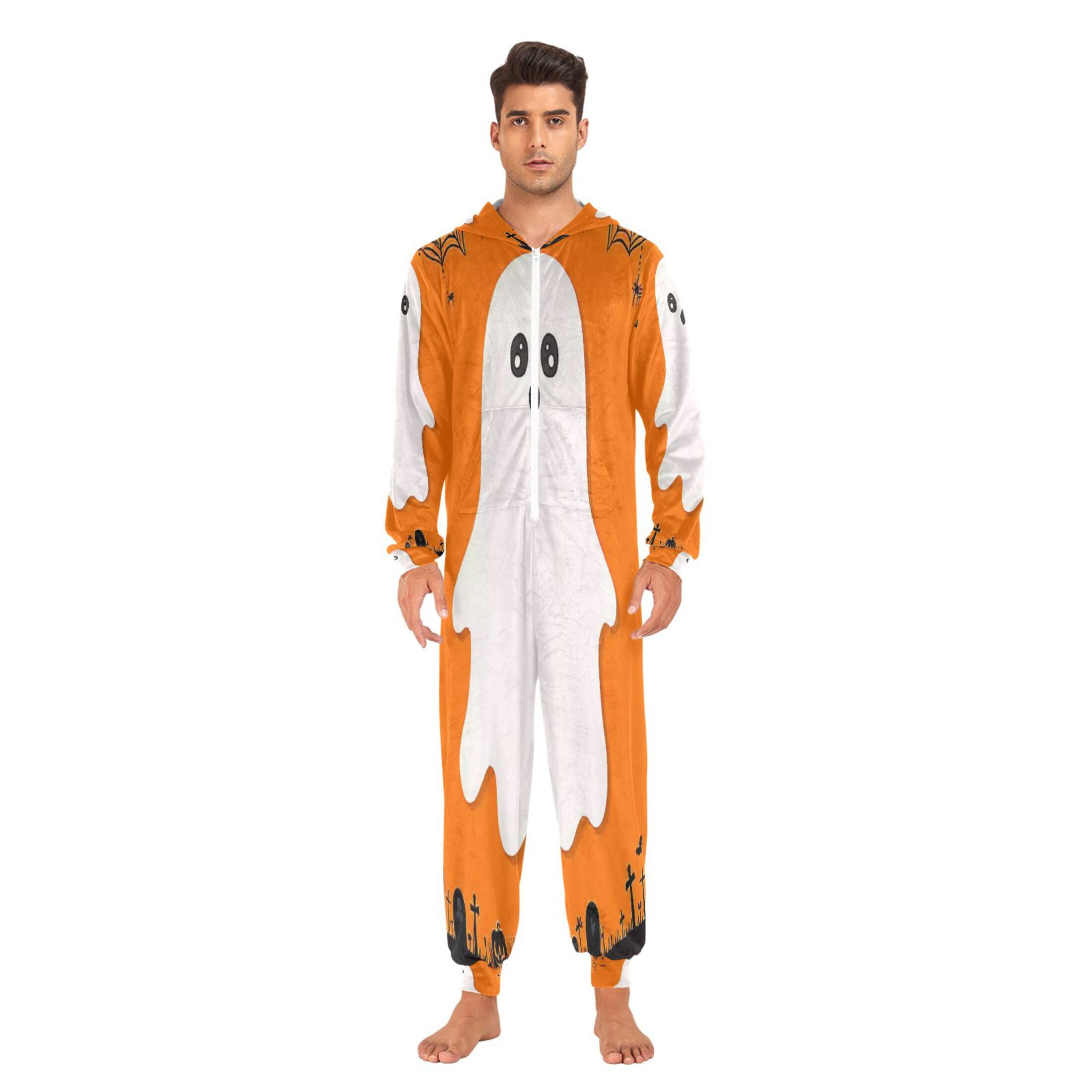 IAUYY Unisex Adult Onesie Pajamas Ultra-Soft Crystal-Soft Fabric, Halloween Adult Onesie Pajamas Adults,With a Zipper Plus Size Onesie Pajamas, Black Eyes