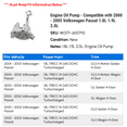 thumbnail image 2 of Engine Pump - Compatible with 2000 - 2005 Volkswagen Passat 1.8L 1.9L 2.0L 2001 2002 2003 2004, 2 of 2