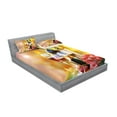 thumbnail image 2 of Ambesonne Wine Fitted Sheet & Pillow Sham Set, Wine Themed Grape Country, Full, Orange Red Black, 2 of 2