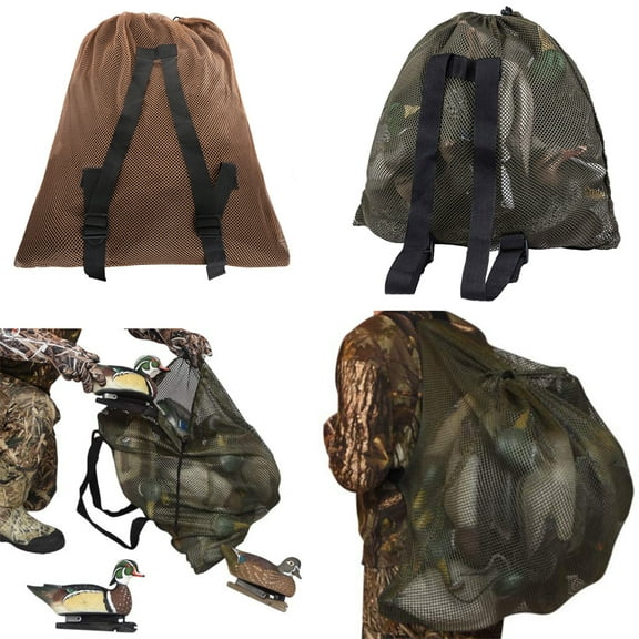 SPRING PARK Outdoor Duck Gooses Mesh Drawstring Bag, Luring Decoy Shoulders Storage Bag for Hunting
