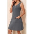 thumbnail image 3 of PPYOUNG Women's Sleeveless Striped Summer Dress with Pockets V-Neck Casual Tunic Sundress, 3 of 5