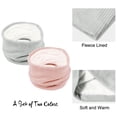 thumbnail image 5 of Loritta 2Pcs Women's Winter Knitted Fleece Scarves Set Classic Solid Style Thickened Warm Neck Warmer Gray & Pink, 5 of 6
