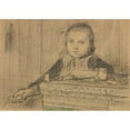 thumbnail image 2 of Albert Anker 18x14 Gold Ornate Wood Frame and Double Matted Museum Art Print Titled - Girl at the Stove (Study), 2 of 4